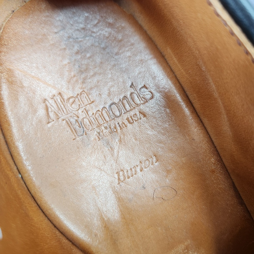 Allen Edmonds Burton Oxford Shoes Mens 8.5 D Brown Leather Apron Toe Dress Shoes - Picture 9 of 12
